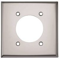 Eaton Wiring Devices 68-BOX Series Power Outlet Wallplate, 2-Gang, Chrome, 4-1/2 in L, 4-9/16 in W