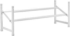ClosetMaid Shoe Rack, 42.5 in W x 9.625 in H, Steel, White, Model 811100