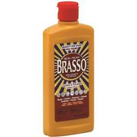 Brasso Metal Polish, 8 oz Bottle, Liquid, Ammonia, Light Tan
