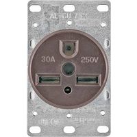 Arrow Hart 1234-BOX Power Receptacle, 2-Pole, 250V, 30A, NEMA 6-30R, Brown