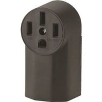 Eaton Cooper Wiring 1212 Power Receptacle, 3-Pole, 125/250 V, 50 A, NEMA 14-50R, Black