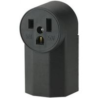 Eaton Cooper Wiring 1252 Power Receptacle, 2-Pole, 250V, 50A, NEMA 6-50R, Black