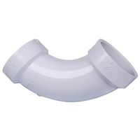 Canplas 192277 Long Sweep 90-Degree Pipe Elbow, 2 in, Hub, PVC, White