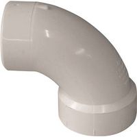 Canplas 192453L Sanitary Street Pipe Elbow, 3" Spigot x Hub, 90° Angle, PVC, White