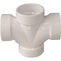IPEX 4" PVC Sanitary Pipe Cross, Hub, White, Schedule 40 (192185)