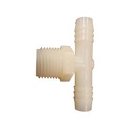 Anderson Metals 1/2" Hose Tee, Barb x 1/2" Male Pipe Thread, Nylon (53772-0808)