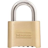 Master Lock 175D Padlock, 2" Wide Brass Body, 5/16" Diameter Steel Shackle, 1" Height