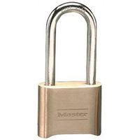 Master Lock Padlock, 5/16" Dia Steel Shackle, 2-1/4" H, Brass Body, 2" W (Model 175DLH)