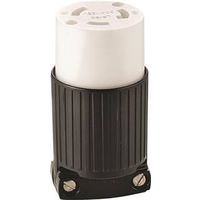 Eaton Wiring Devices L530C Twist Lock Connector, 2-Pole, 30A, 125/250V, NEMA L5-30, Black/White