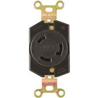 Eaton Wiring Devices L630R Single Receptacle, 2-Pole, 250V, 30A, NEMA L6-30, Black