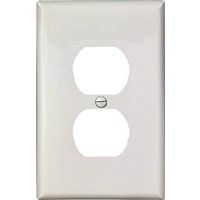 Wall Plate 1GNG DPLX Receptacle White Nyl Plate
