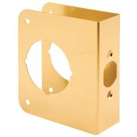 Prime-Line Door Reinforcer, 2-3/8" Backset, 1-3/8" Thick Door, Brass, 4-1/2" H, 3-7/8" W