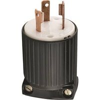 Eaton Wiring Devices L530P Twist Lock Plug, 2-Pole, 30A, 125V, NEMA L5-30, Black/White