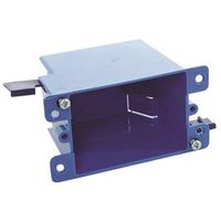 Carlon B114R Outlet Box, 14 cu-in, 1-Gang, PVC, Blue, Clamp 1G Old Work Box