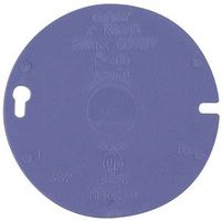 Carlon E460R-CAR Outlet Box Cover, 4" Dia, Round, Plastic, Blue