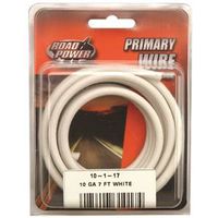 7' White 10 Gauge Primary Wire
