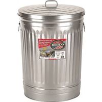 Behrens 1270 Trash Can, 31 Gal Capacity, Steel, Silver