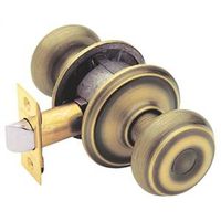 Schlage F Series Georgian Passage Knob, Round, 2-3/4 in, Metal, Full Lip Round Corner Strike