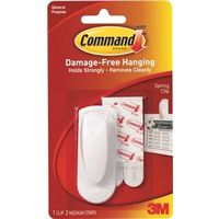 Command Spring Clip, Plastic, White, 17005
