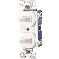 Eaton Wiring Devices 271W-BOX Combination Toggle Switch, 15A, 120/277V, SPDT, Screw Terminal, White