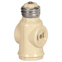 Eaton Wiring Devices 715V-BOX Adapter, Medium Base, 660W, 2-Outlet, Ivory