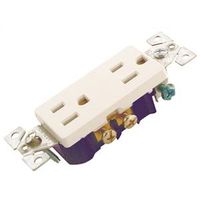 Eaton Wiring Devices 1107W-BOX Duplex Receptacle, Thermoplastic, White, 2-Pole, 15A, 125V