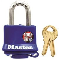 Master Lock Padlock, 1-9/16" Wide Body, Keyed Different, 9/32" Diameter Shackle, Steel Shackle
