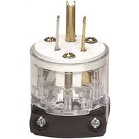 Eaton Wiring Devices WD8266 15A Hospital 3-Wire Electrical Plug, 2-Pole, 125V, NEMA 5-15, Clear