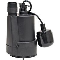 Superior Pump Sump Pump, 4.1 A, 120 V, 0.33 HP, 1-1/4" x 1-1/2" Outlet, 40 GPM, Thermoplastic