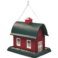 North States 9061 Wild Bird Feeder, Barn, 8 lb, Plastic, Red, 11-1/2 in H, Pole Mounting