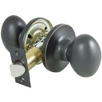 ProSource Aged Bronze Passage Knob, Metal, 2-3/8" & 2-3/4" Backset, Fits 1-3/4" to 1-3/8" Thick Doors