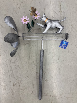 Grey Cat Whirligig Garden Ornament