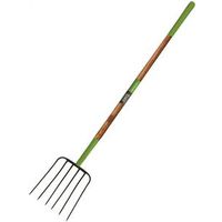 Ames 2826900 Series Manure Fork, 6-Tine, Steel Tine, Wood Handle, 61 in L Handle
