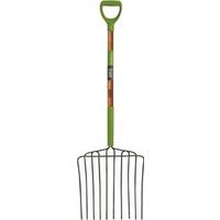 Ames 2827000 Ensilage Fork, Wood Handle, D-Shaped Handle, 30 in L, 10-Tine Ash H