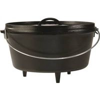 Lodge L12DCO3 Camp Dutch Oven, 8 Qt Capacity, Cast Iron, Black, 12" Bail Handle