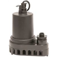 Superior Pump Submersible Utility Pump, 4.9A, 120V, 0.5HP, 1.5" Outlet, 55 GPM, Thermoplastic Impeller