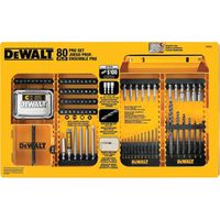 DEWALT DWAMF1280 Professional 80-Piece Combination Drill and Driver Bit Set, Steel, Black Oxide
