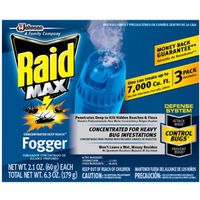 Raid Max Deep Reach Fogger, 875 Sq-Ft Coverage Area, Clear, 3 Pack