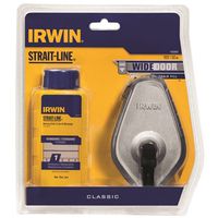Irwin Strait-Line IWHT48441BC Chalk Reel, 100 ft L Line, 4 oz Blue Chalk Reel