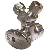 Plumb Pak PP2902VLF Stop Valve, 1/2 x 3/8 x 1/4 in Connection, FIP x Compression x Compression