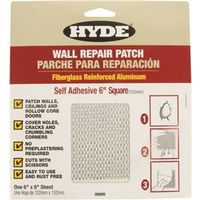 Hyde 09899 Wall Patch, 6 x 6 in, 6x6 ALU Drywall Patch