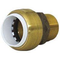 SharkBite 3/4" Brass Pipe Connector, Push-Fit x MNPT, for SCH 40, 80, 180, 200 PSI