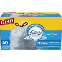Glad OdorShield Trash Bag, 13 Gallon, White, Kitchen Tall, Fresh 13