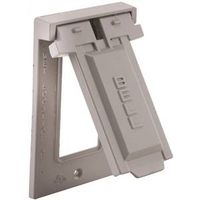 Hubbell 5103-5 Gray Powder-Coated Metal SGL Snap Cover, 4-9/16 in L, 2-13/16 in W