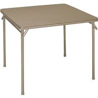 Cosco 14619ANT2 Folding Table, 34x34 in, Steel Frame, Vinyl Tabletop, Antique Linen