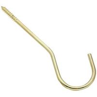 National Hardware V2666 Series N275-214 Ceiling Hook, 6" L, Steel, Brass
