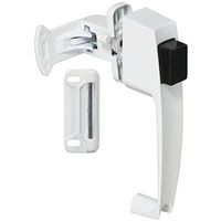 National Hardware V1316 Series Pushbutton Latch, White, 1-3/4" Hole Spacing, Zinc, 5/8" to 2" Thick Door