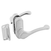 National Hardware V1320 Series Lever Latch, White, 1-3/4" Hole Spacing, Zinc, 3/4" to 2" Thick Door