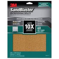 3M SandBlaster Series 20060-G-4 Sandpaper, 60 Grit, Coarse, 9 in W, 11 in L