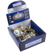 Vulcan 323700OR Assorted Coarse-Grade Wire Wheel Brush Kit, 25PC, 1-1/2 to 3 in Dia, 1/4 in Arbor